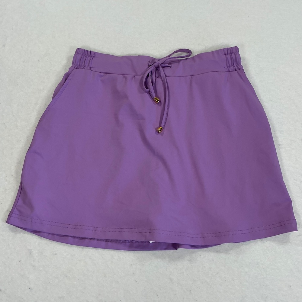 Jess Lea Purple Athletic Skort Medium Drawstring Waist Pockets Tennis Golf Skirt
